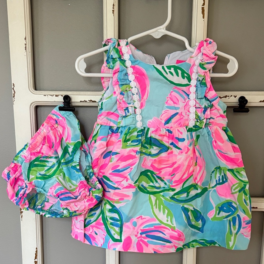 Lilly Pulitzer Vibrant Pink and Blue Kids Dress